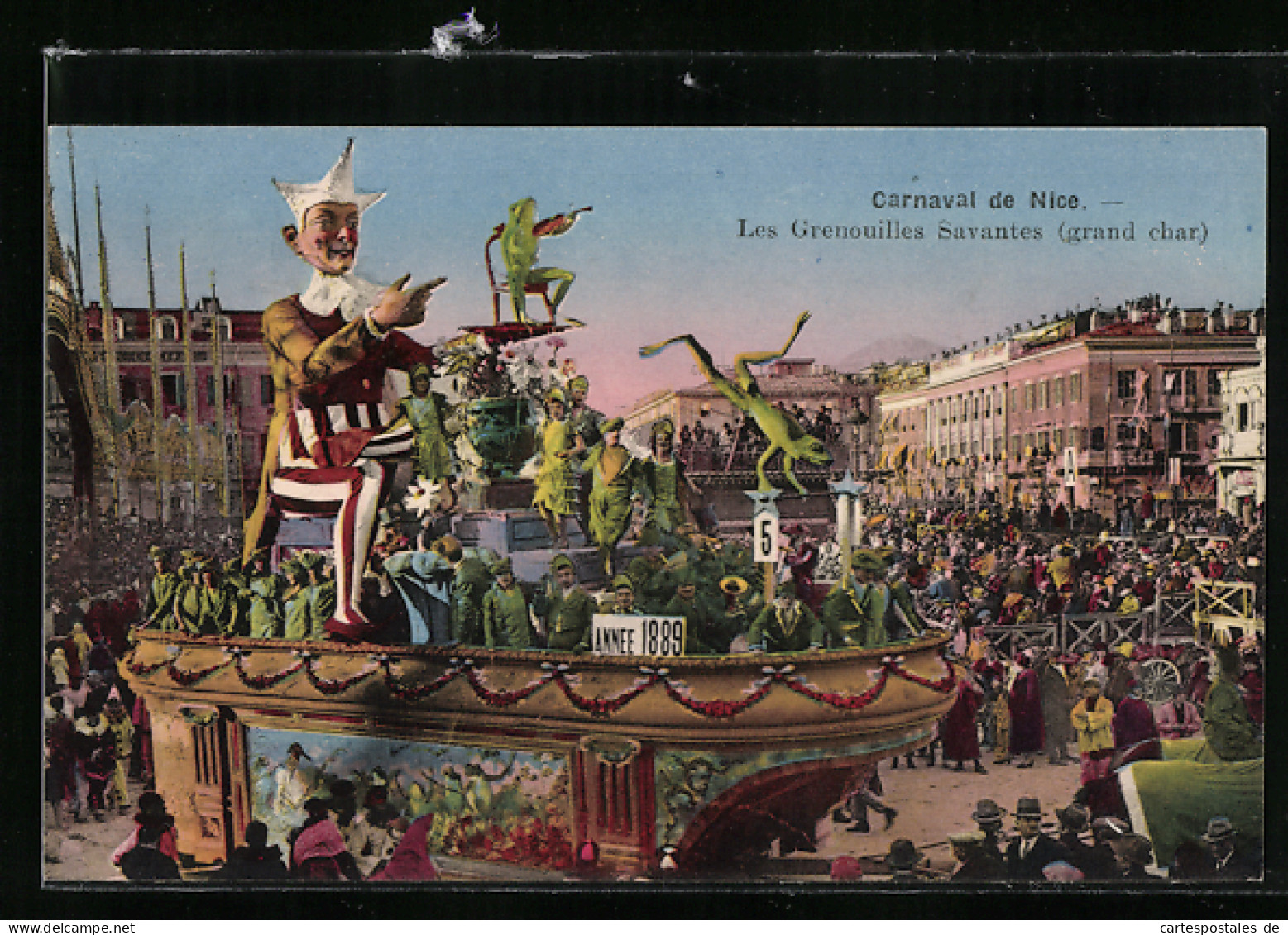 AK Nice, Carneval, Les Grenouilles Savantes Grand Char, Festwagen Zu Fasching  - Carnaval