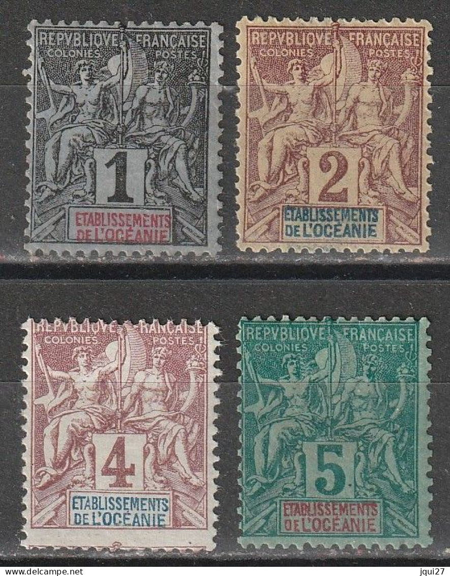 Océanie N° 1, 2, 3, 4 * - Unused Stamps