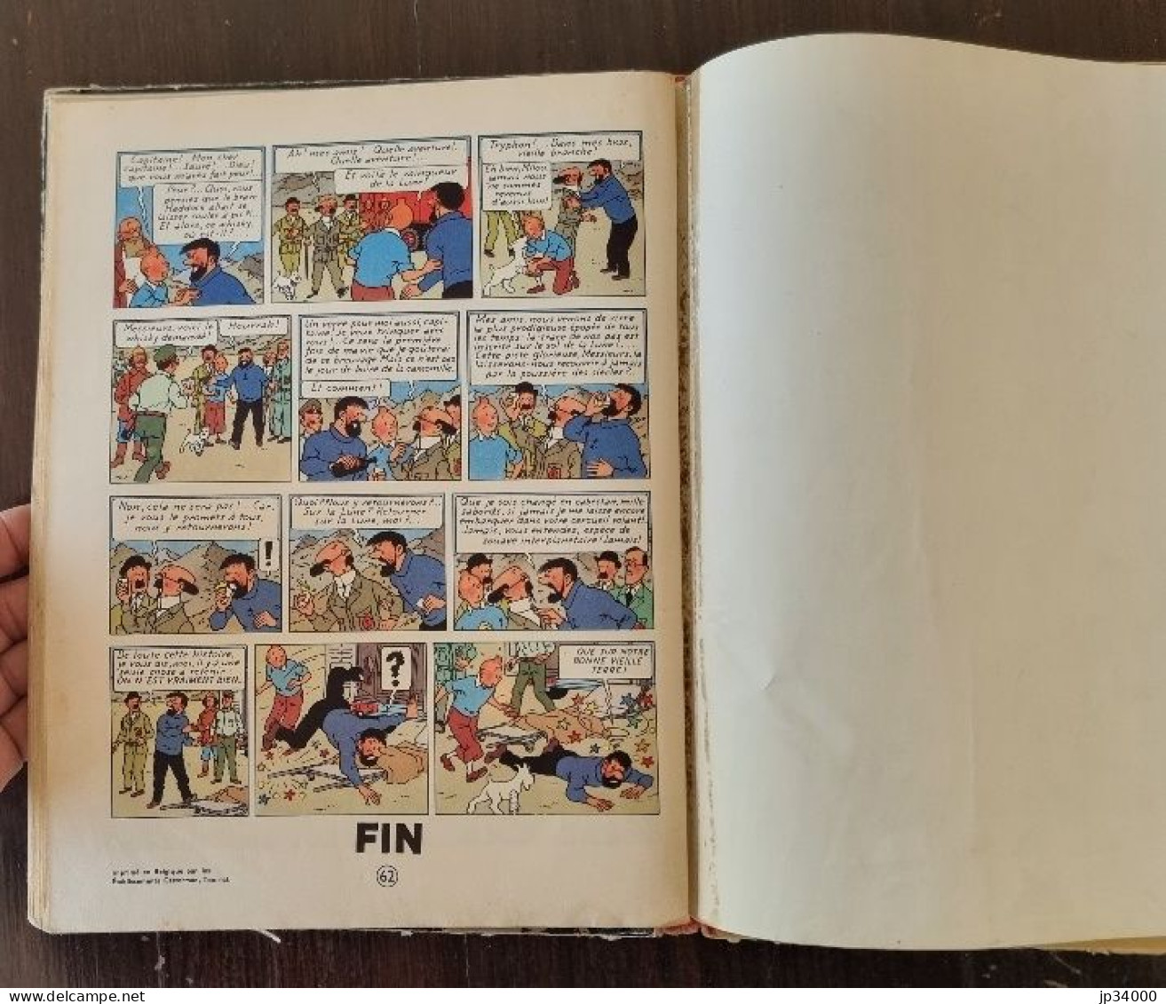 Hergé Tintin ON A MARCHE SUR LA LUNE. B25. Edition 1958. Ed Casterman (Dos toilé