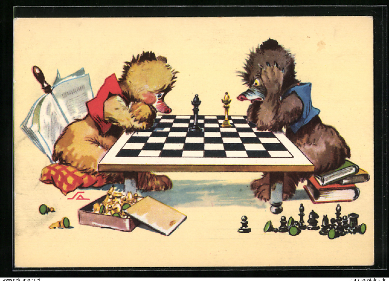 AK Schachspiel, Tiere Beim Spiel  - Chess