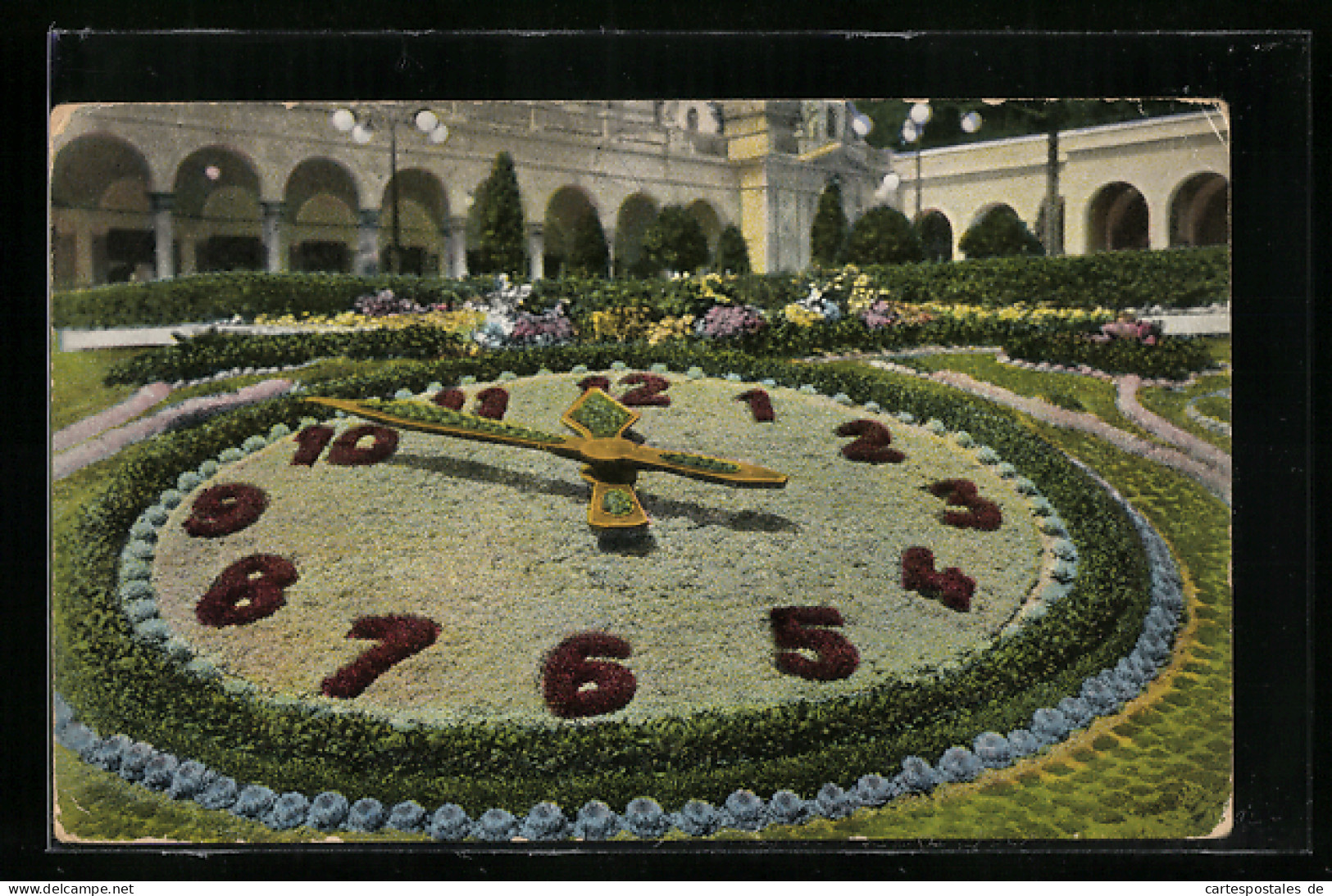 AK Baden Bei Wien, Blumenuhr Im Kurpark  - Astronomy