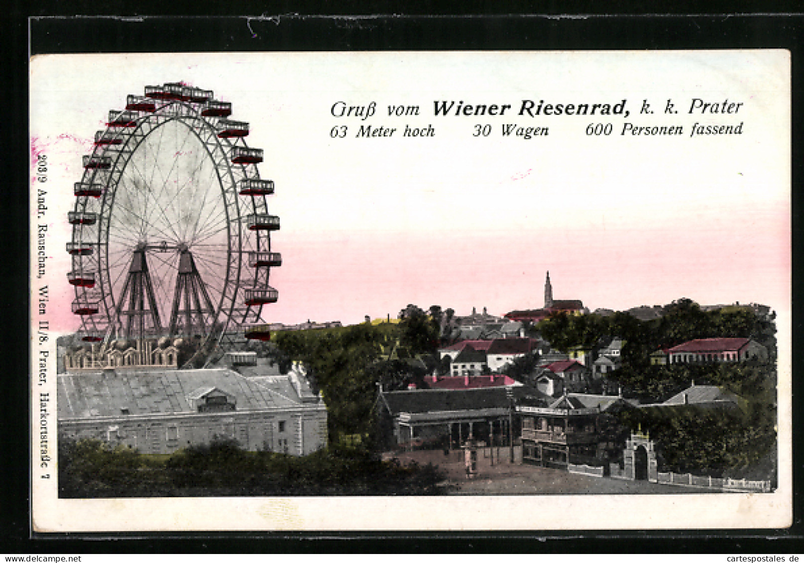 AK Wien, Wiener Prater, Riesenrad  - Autres & Non Classés