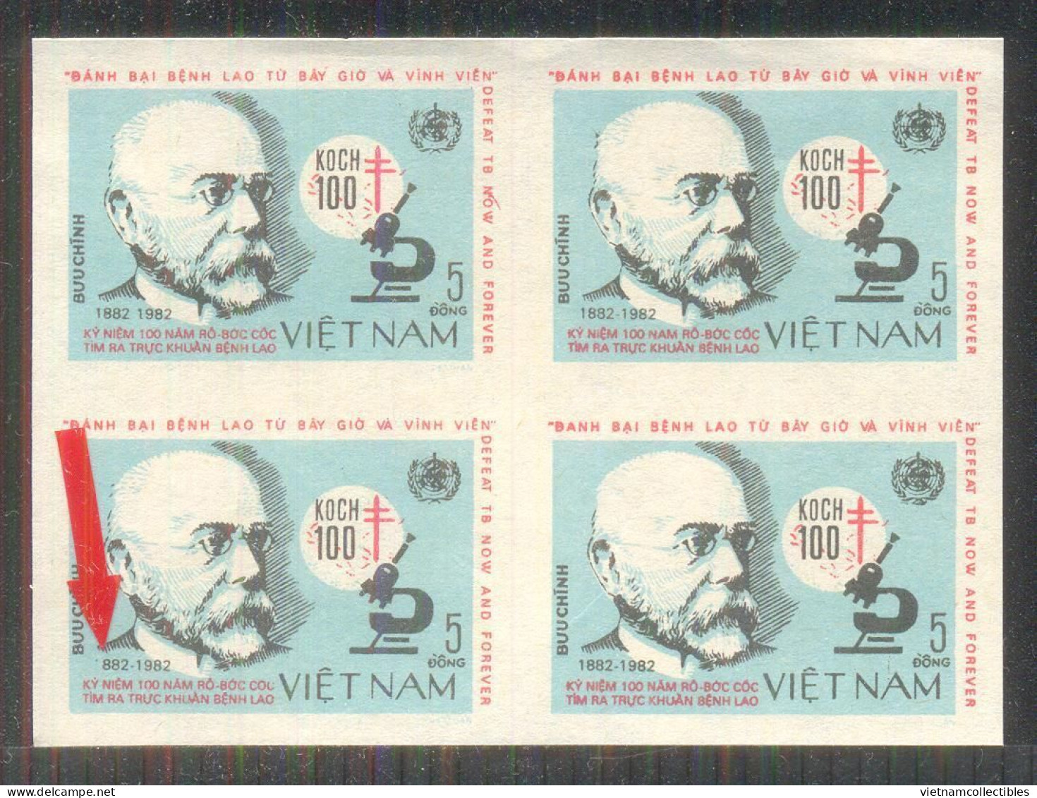 Block 4 Vietnam Viet Nam MNH Imperf VARIETY Stamps 1983 : Robert Koch / Centenary Of Discovery Of Tubercle Bacillus - Viêt-Nam