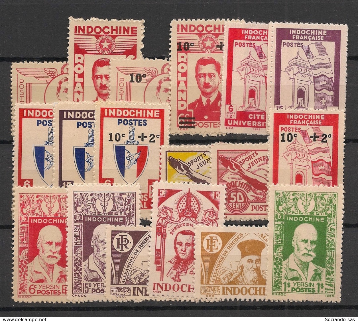 INDOCHINE - 1943-44 - N°YT. 274 à 291 - Complet - Neuf Sans Charnière / Luxe - Ungebraucht