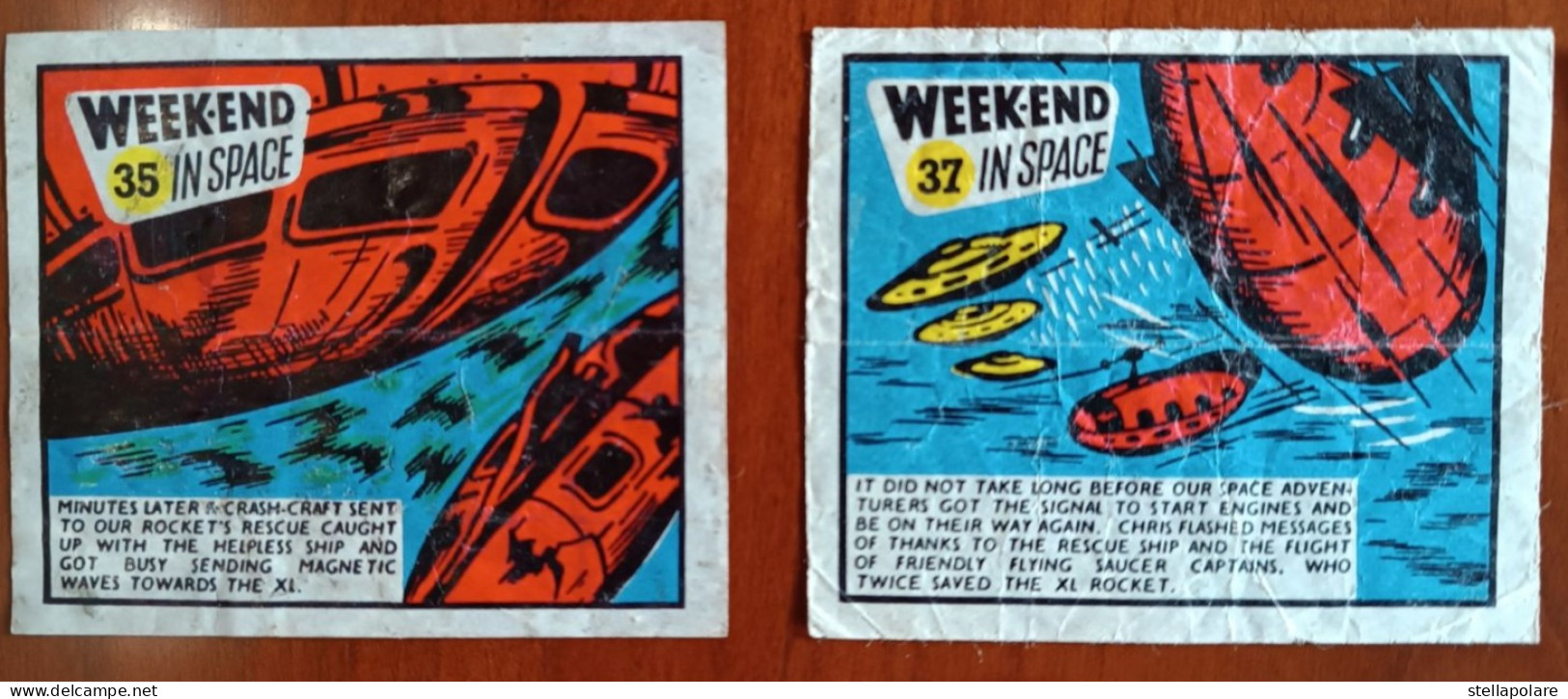 Space Encyclopaedia  Week-end in Space 24/48 wax wrappers  Anglo American Bell Boy bubble gum about 1960