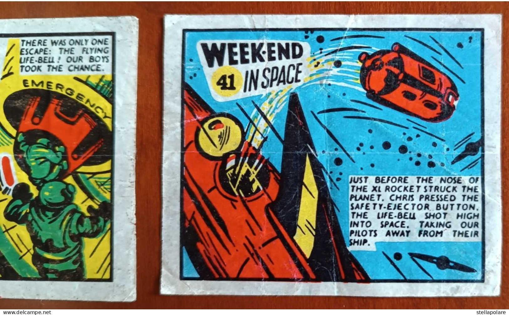 Space Encyclopaedia  Week-end in Space 24/48 wax wrappers  Anglo American Bell Boy bubble gum about 1960