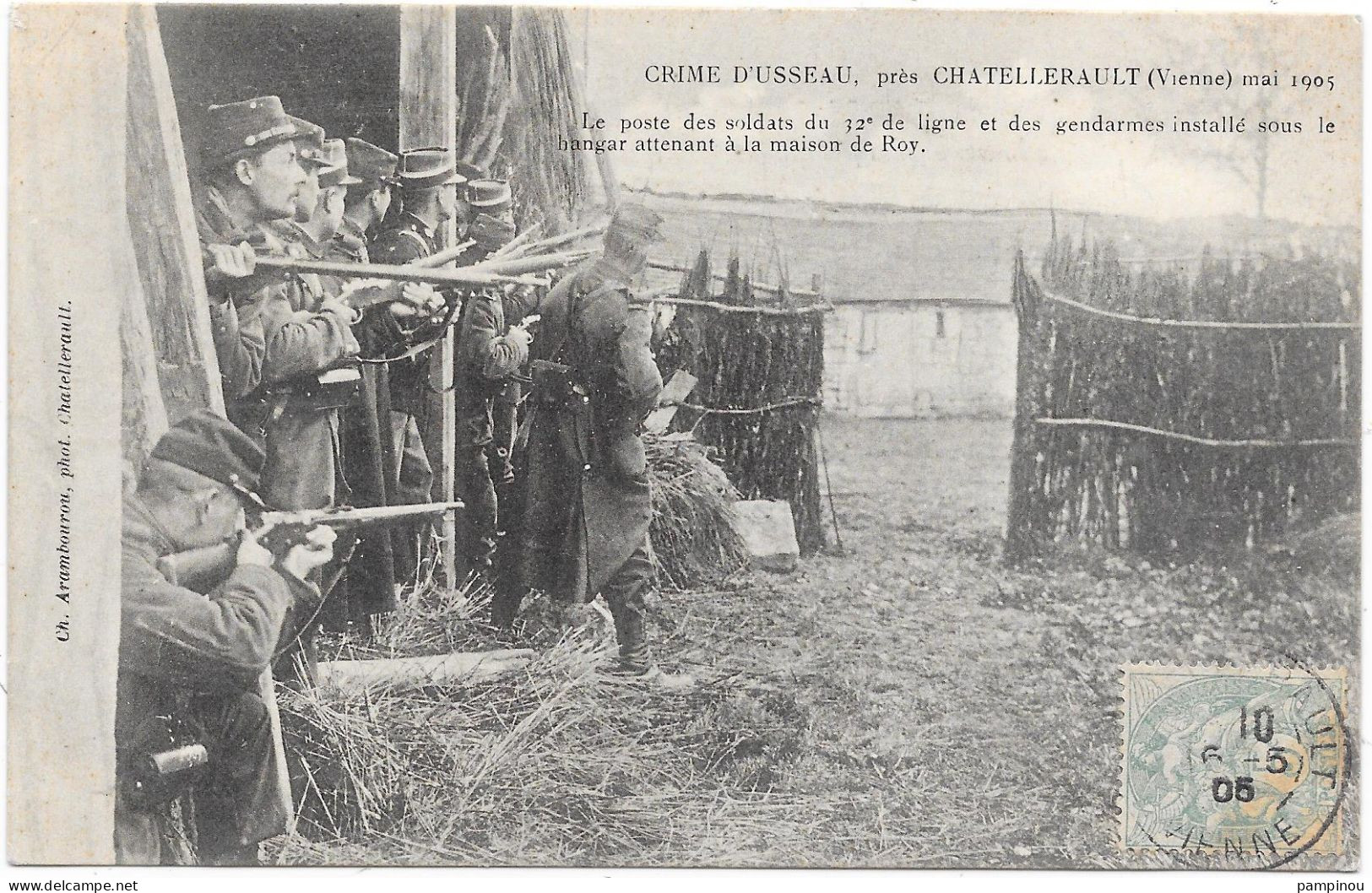 86 - Crime D'USSEAU Près CHATELLERAULT. Poste Des Soldats Et Gendarmerie - Otros & Sin Clasificación