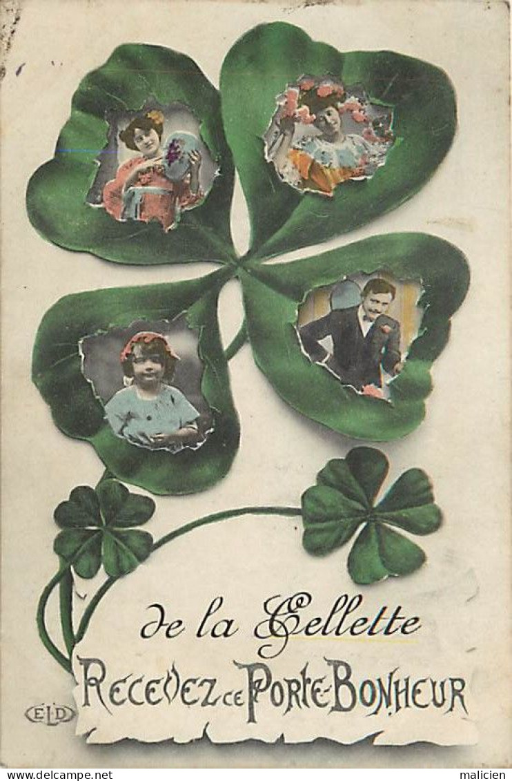 - Creuse -ref-A589- La Cellette - Porte Bonheur - Trèfle à 4 Feuilles - Souvenir De .. -  Multi Vues Dans Les Feuilles - - Andere & Zonder Classificatie