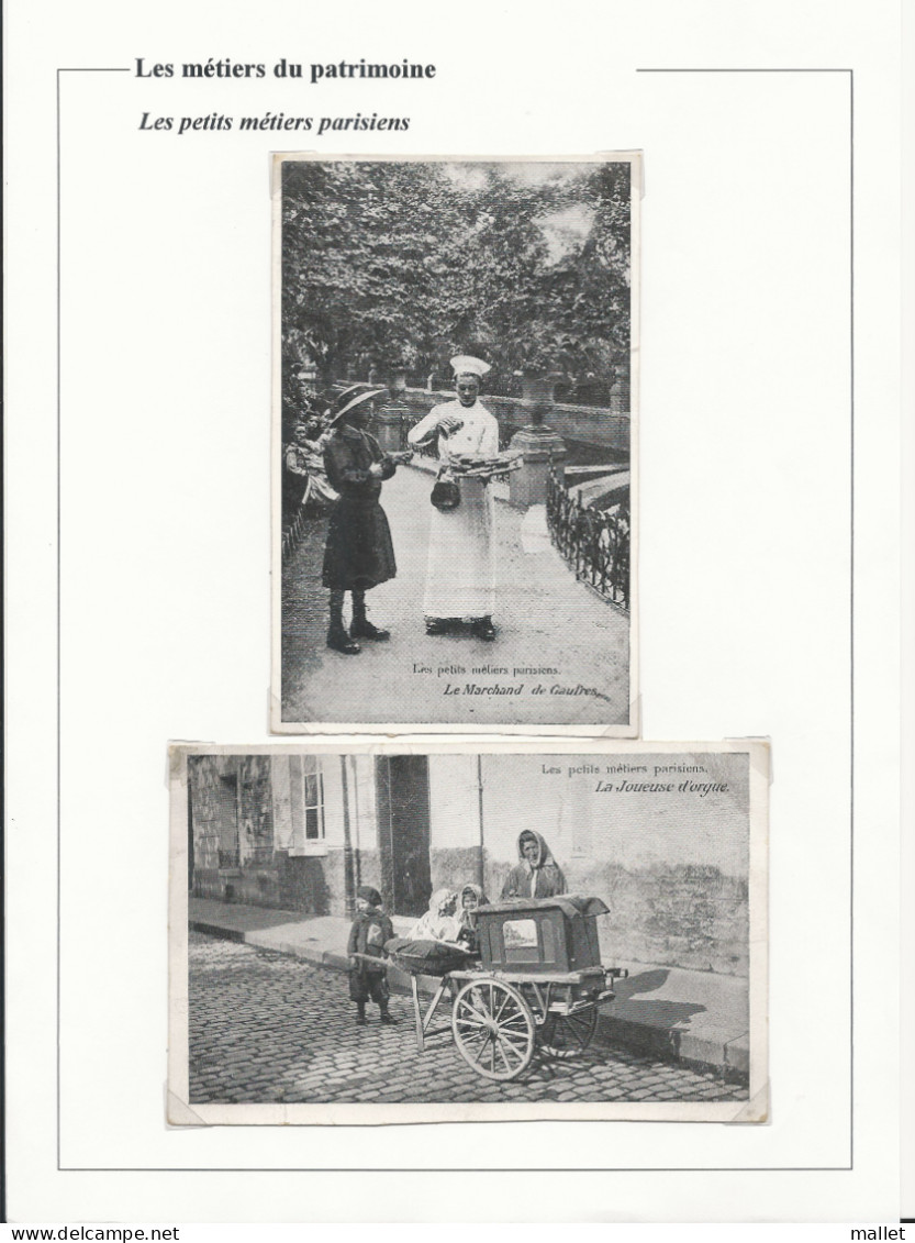 Carte Postale - Les Petits Métiers Parisiens - Marchand De Gaufres Et Joueuse D'orgue - Artisanry In Paris