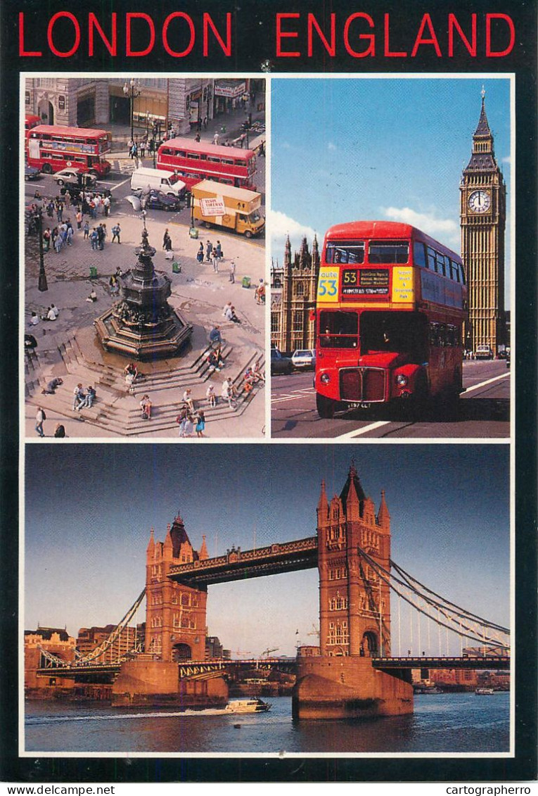 Navigation Sailing Vessels & Boats Themed Postcard London England Piccadilly Circus Big Ben - Velieri