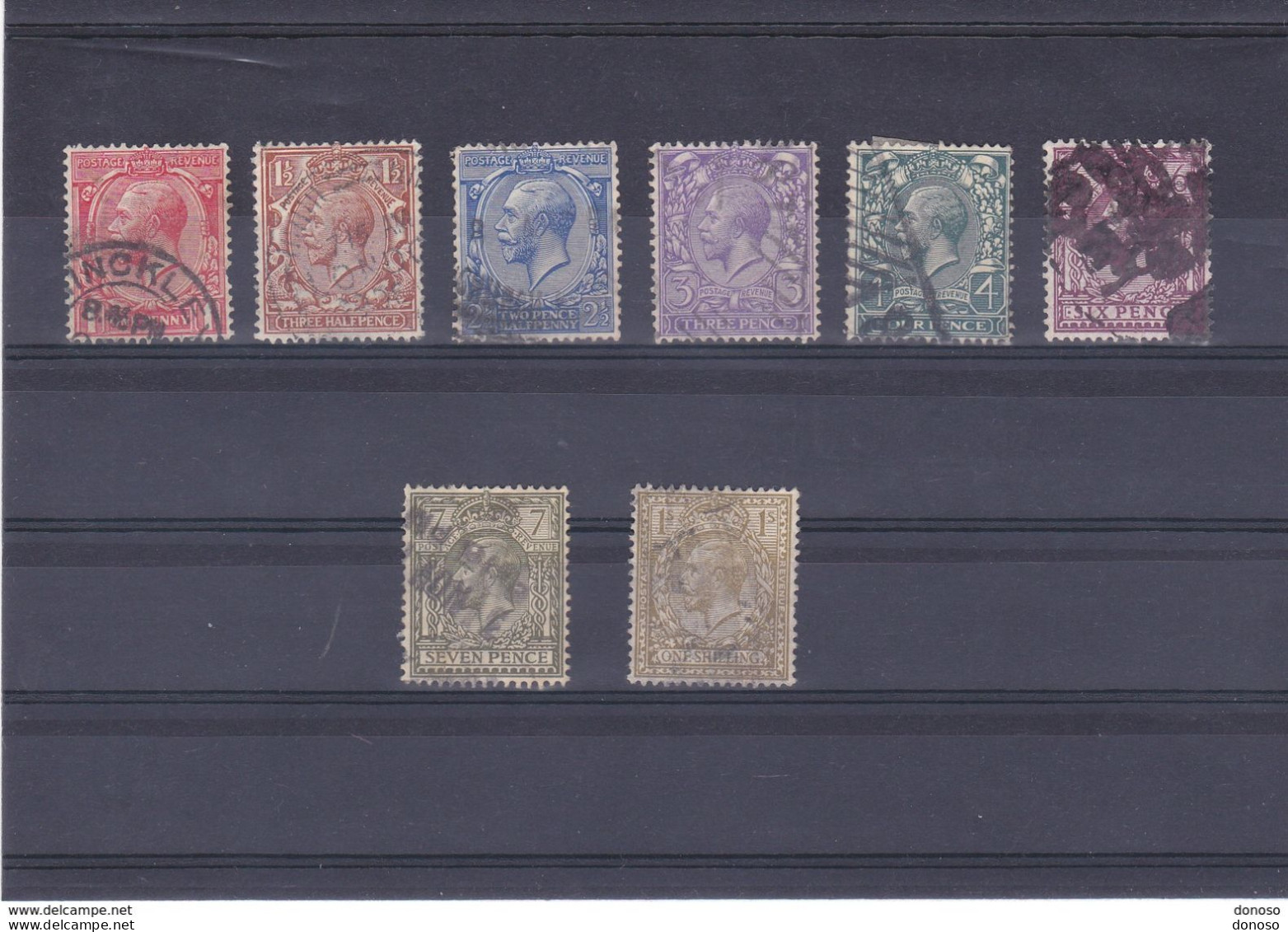 GB 1912 GEORGES V Yvert 140-141, 143-145,  147-148, 152 Oblitéré, Used Cote : 29 Euro - Gebraucht