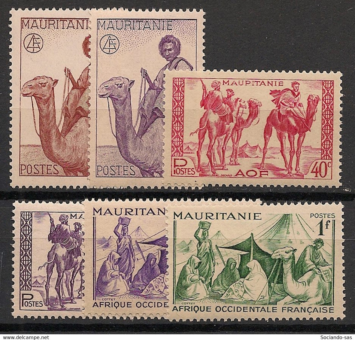 MAURITANIE - 1943-44 - N°YT. 125 à 130 - Série Complète - Neuf Luxe ** / MNH / Postfrisch - Ongebruikt