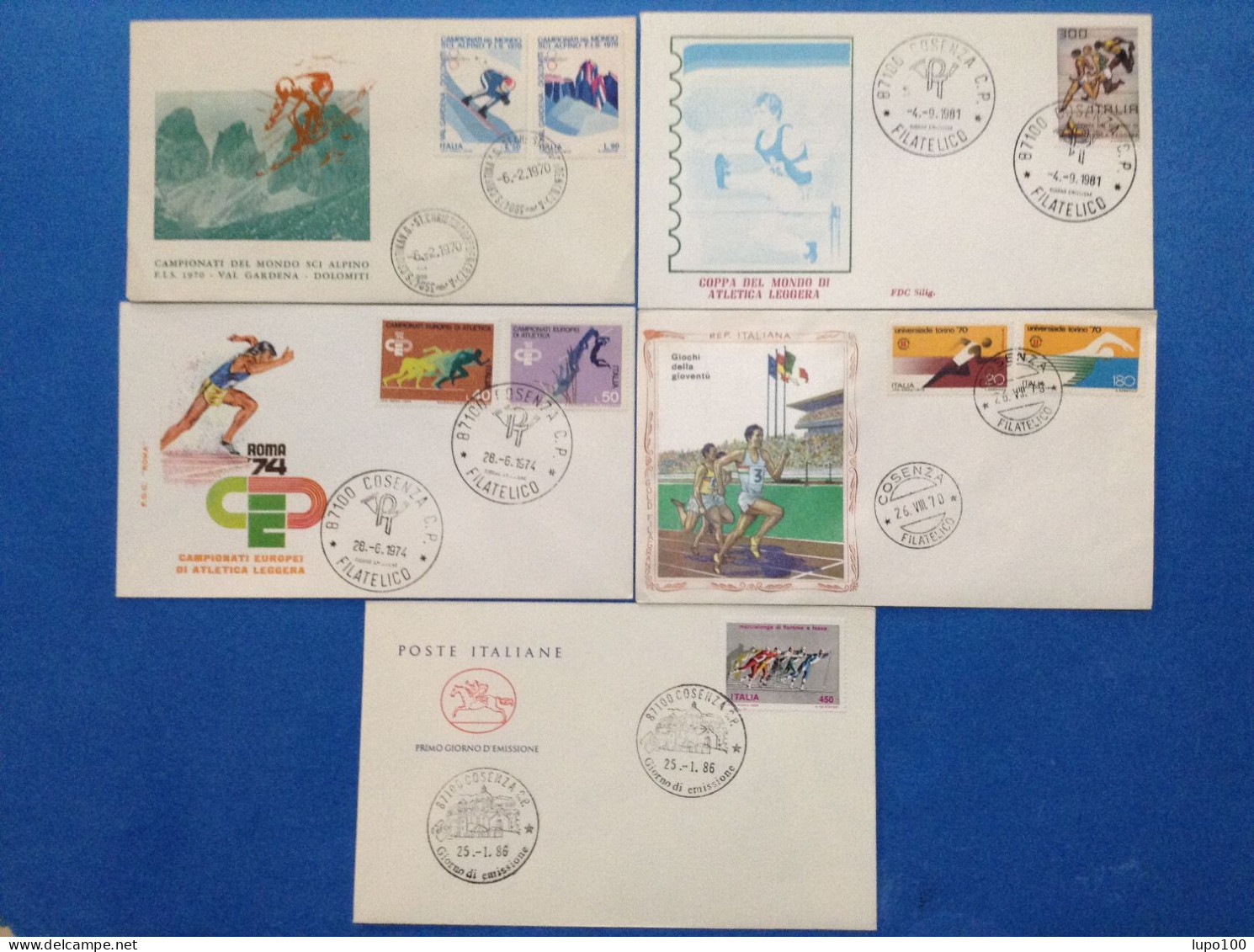 Italia Lotto Da 5 Buste Primo Giorno Fdc First Day Cover Sport - FDC