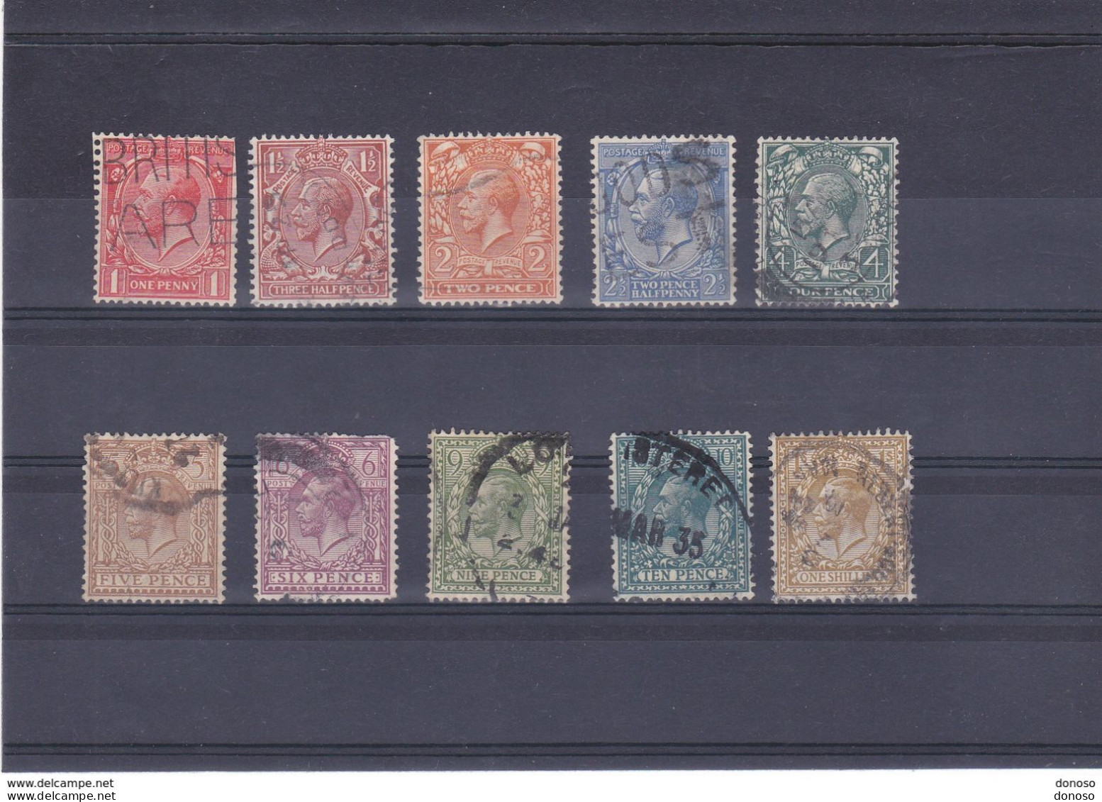 GB 1924 GEORGES V Yvert 160-63 + 165-170 Oblitéré, Used Cote : 52.60 Euro - Used Stamps