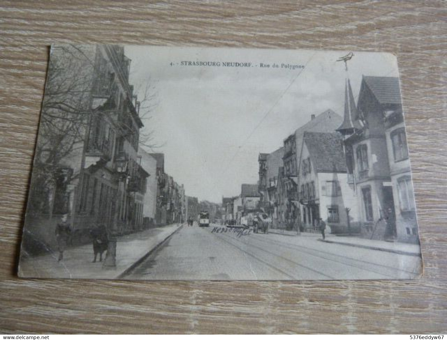 Cpa. Strasbourg-Neudorf. Rue Du Polygone. Tramway. Alsace - Strasbourg