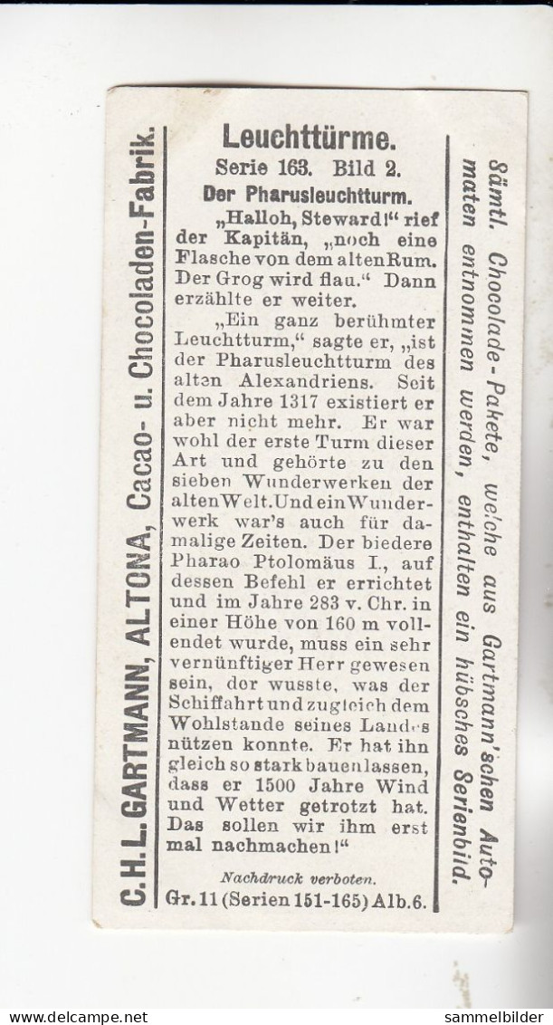 Gartmann  Leuchttürme Pharusleuchtturm Im Alten Alexandrien    Serie 163 #2 Von 1906 - Autres & Non Classés