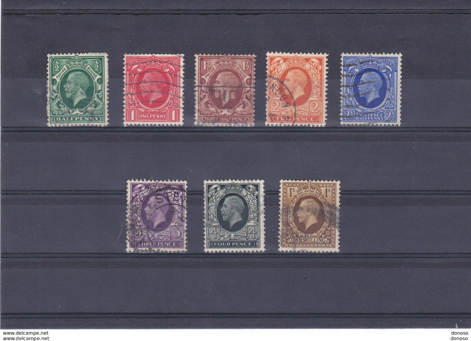 GB 1934 GEORGES V Yvert 187-193 + 197 Oblitéré, Used Cote : 7.50 Euros - Used Stamps