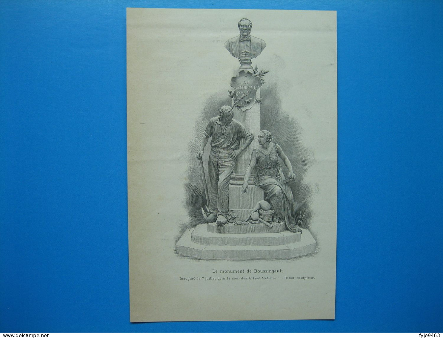 (1895) Monument De J. B. BOUSSINGAULT (1802-1887), Inauguré Le 7 Juillet Dans La Cour Des Arts-et-Métiers - Zonder Classificatie