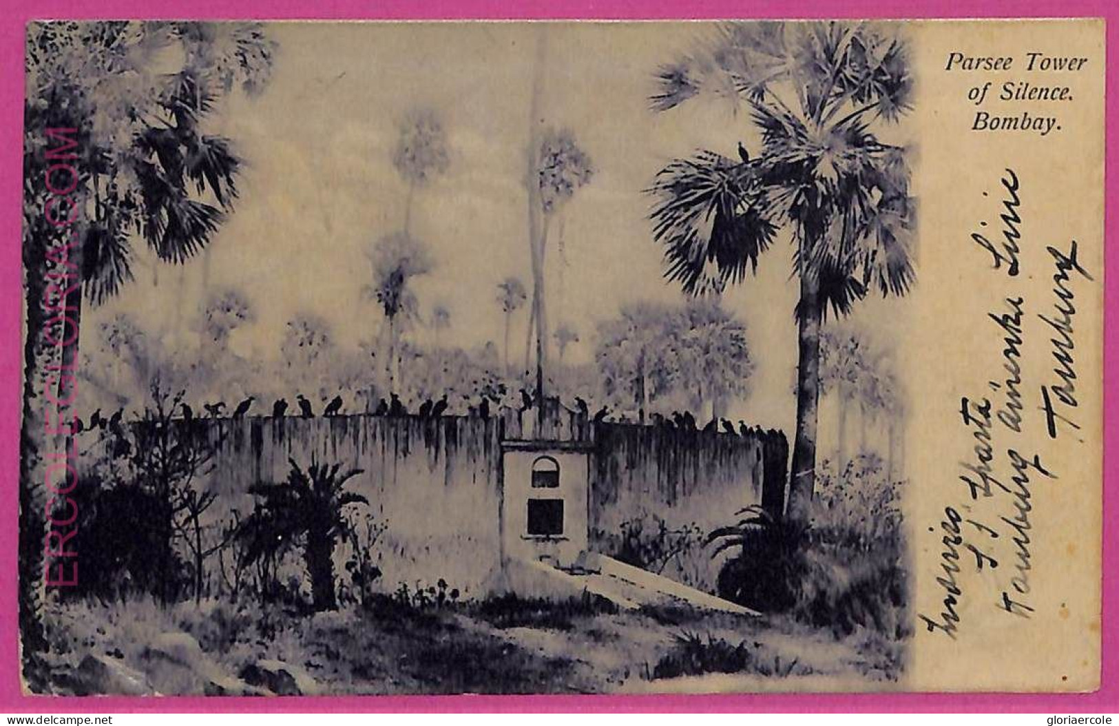 Ag3838  - INDIA - VINTAGE POSTCARD - 1910 - Bombay, Parsee Tower Of Silence - Indien