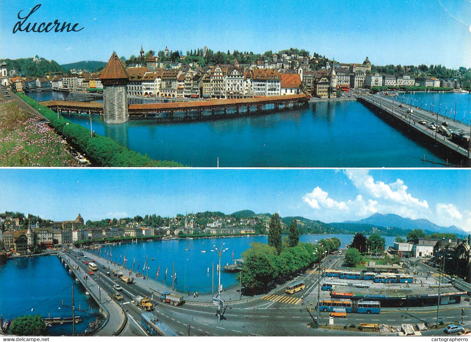 Navigation Sailing Vessels & Boats Themed Postcard Lucerne Fort Bridge - Segelboote