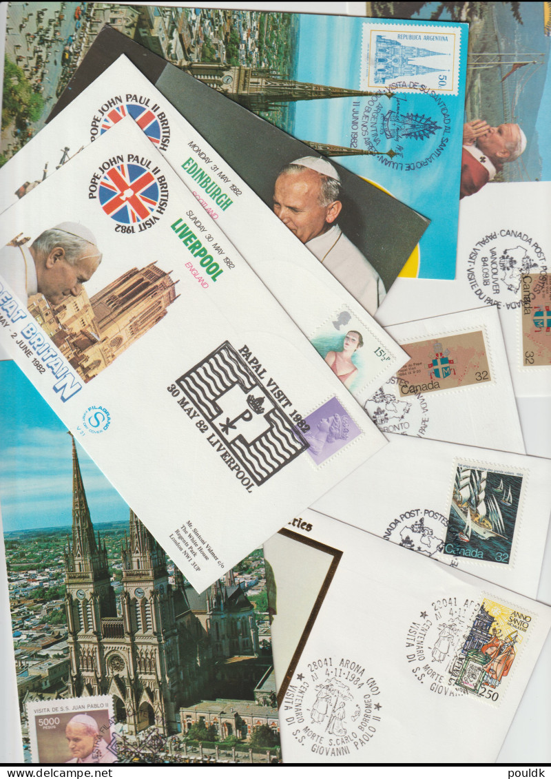 Pope John Paul II - World Travels. 50 Covers/cards. Postal Weight Approx 249 Gramms. Please Read Sales Con - Popes