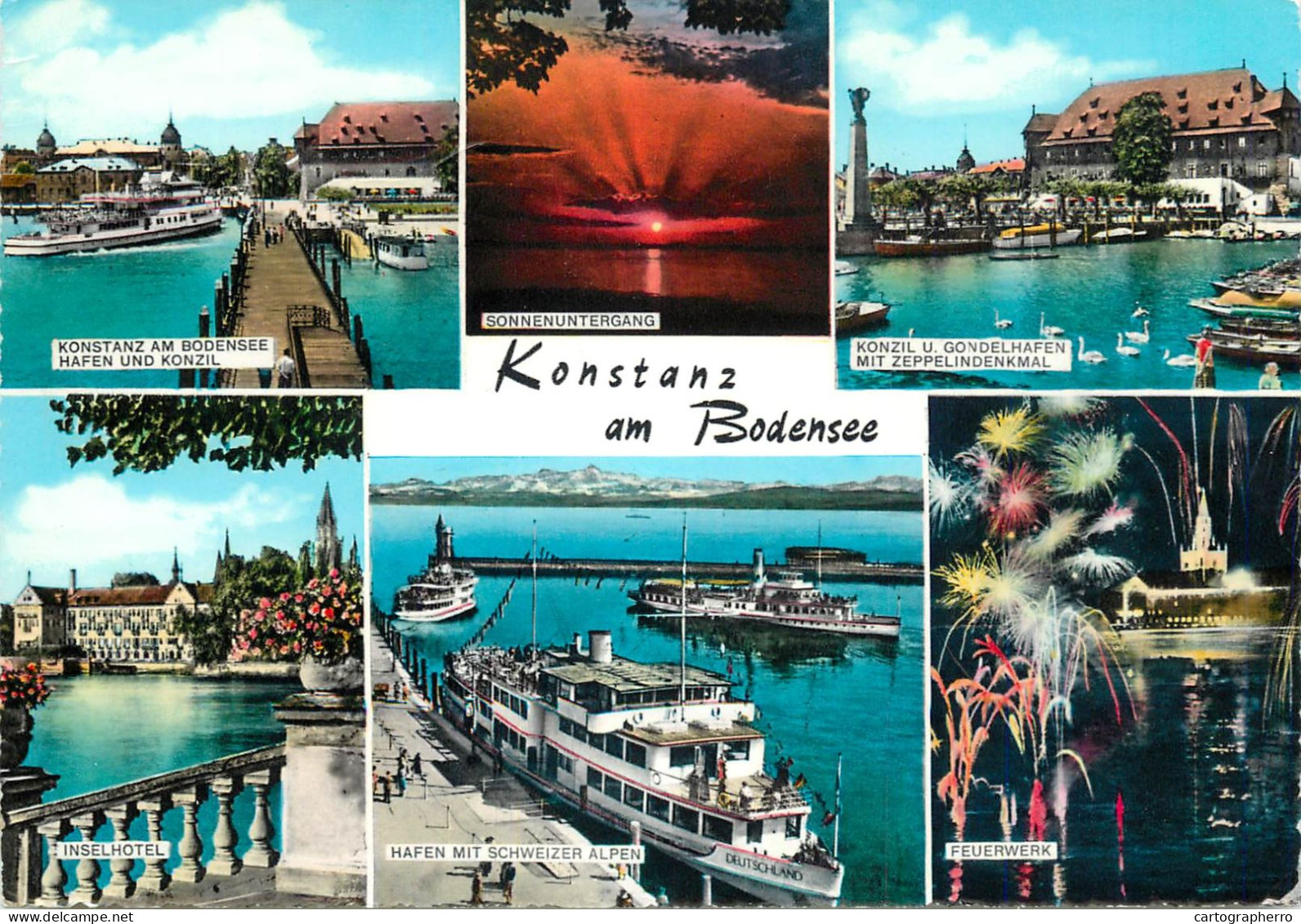 Navigation Sailing Vessels & Boats Themed Postcard Constance Am Bodensee Paddle Steamer Deutschland - Velieri