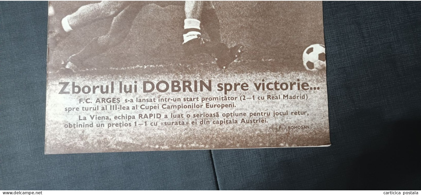 Romania Rumanien Arges Pitesti Dobrin Revista Sport Octombrie 1972 - Romania