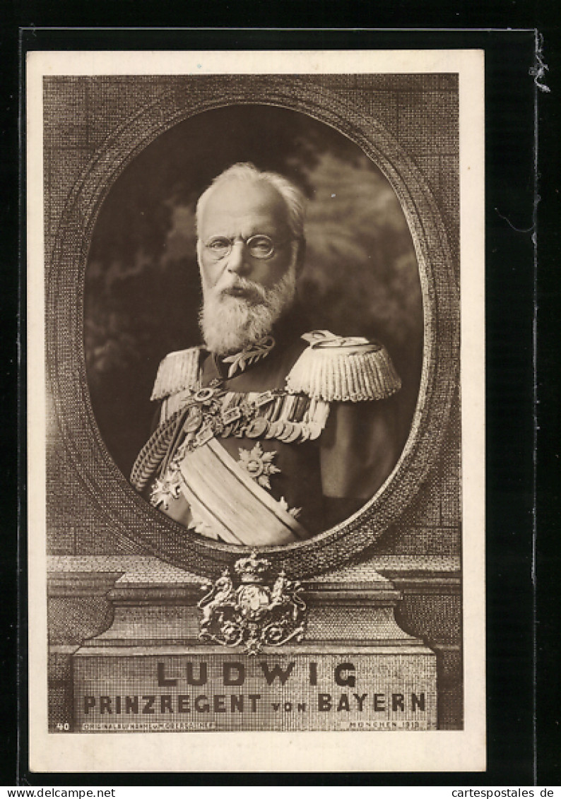 AK König Ludwig III. In Uniform, König Von Bayern, Porträt  - Familias Reales