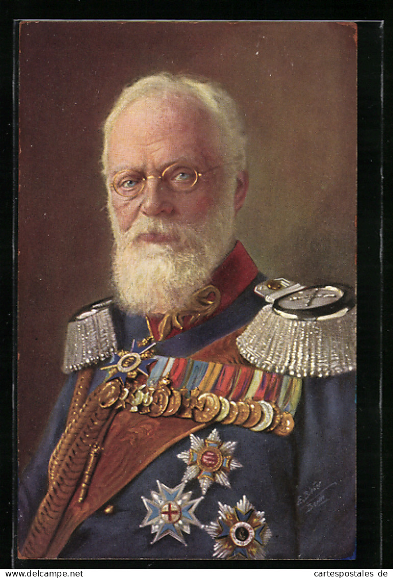 AK König Ludwig III. V. Bayern Mit Brille In Uniform  - Koninklijke Families