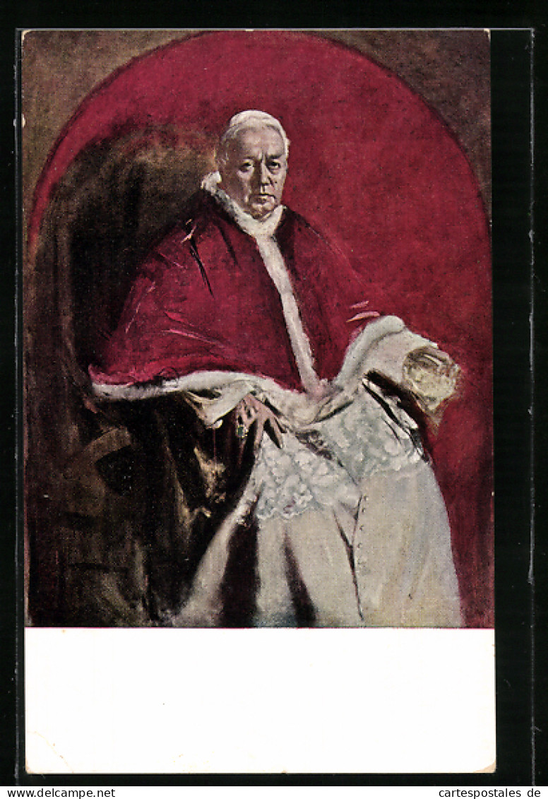 AK Papst Pius X. Mit Edlem Fanon  - Popes
