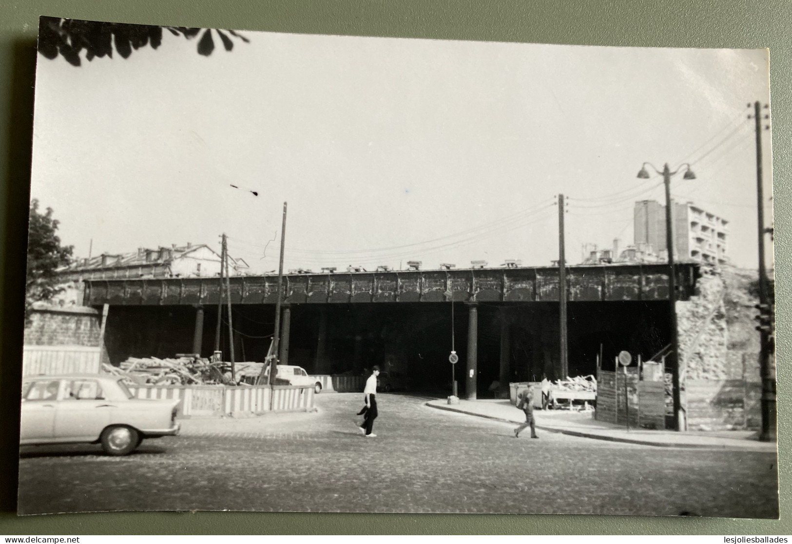 2 Photographies - Gare Montparnasse (Paris) - Pont Edgar Quinet - 1968 / CHANTIER, TRAVAUX - Trains