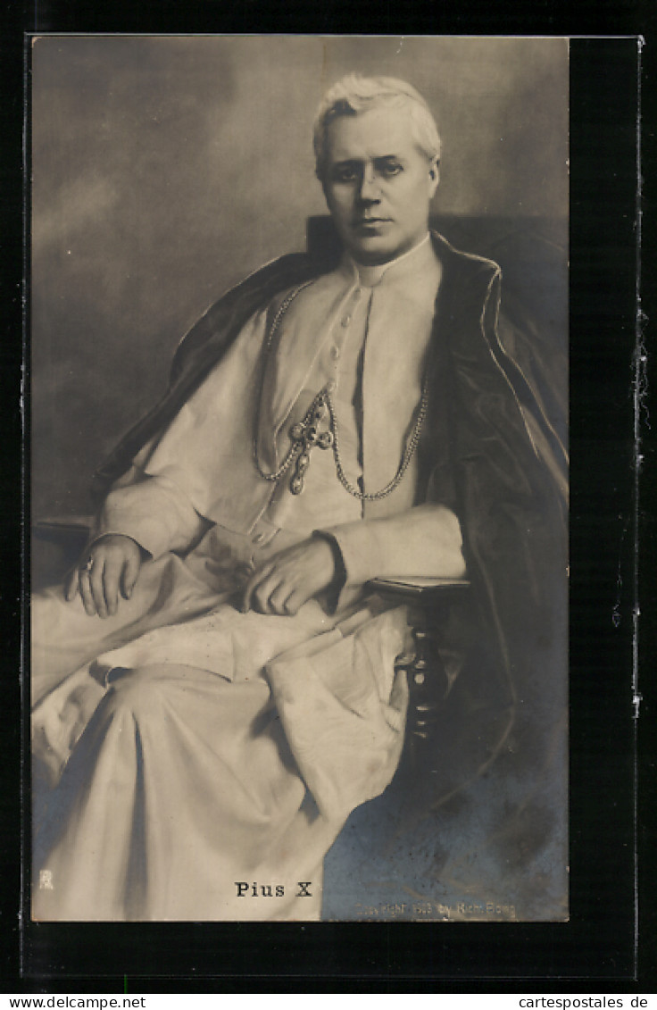AK Papst Pius X. Im Sitzen  - Papes