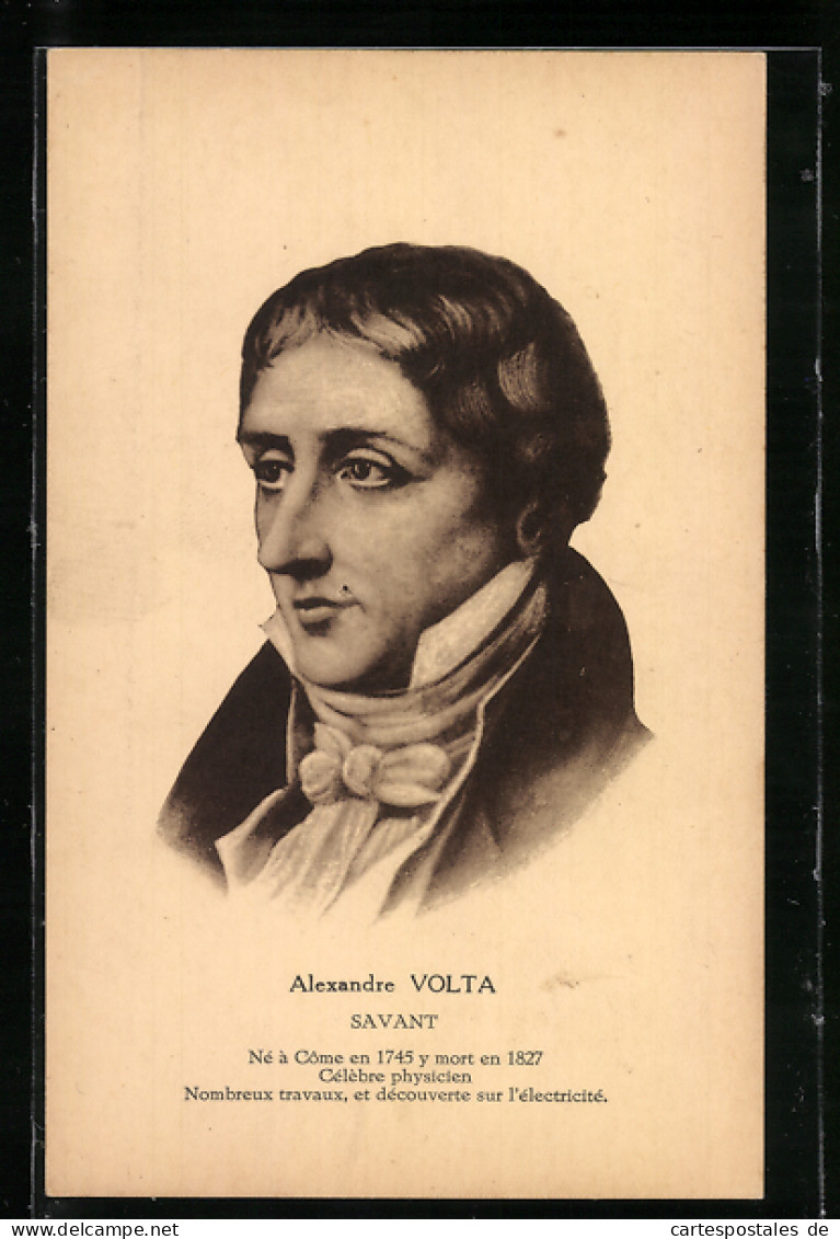AK Alexandre Volta, Italienischer Physiker  - Historische Persönlichkeiten