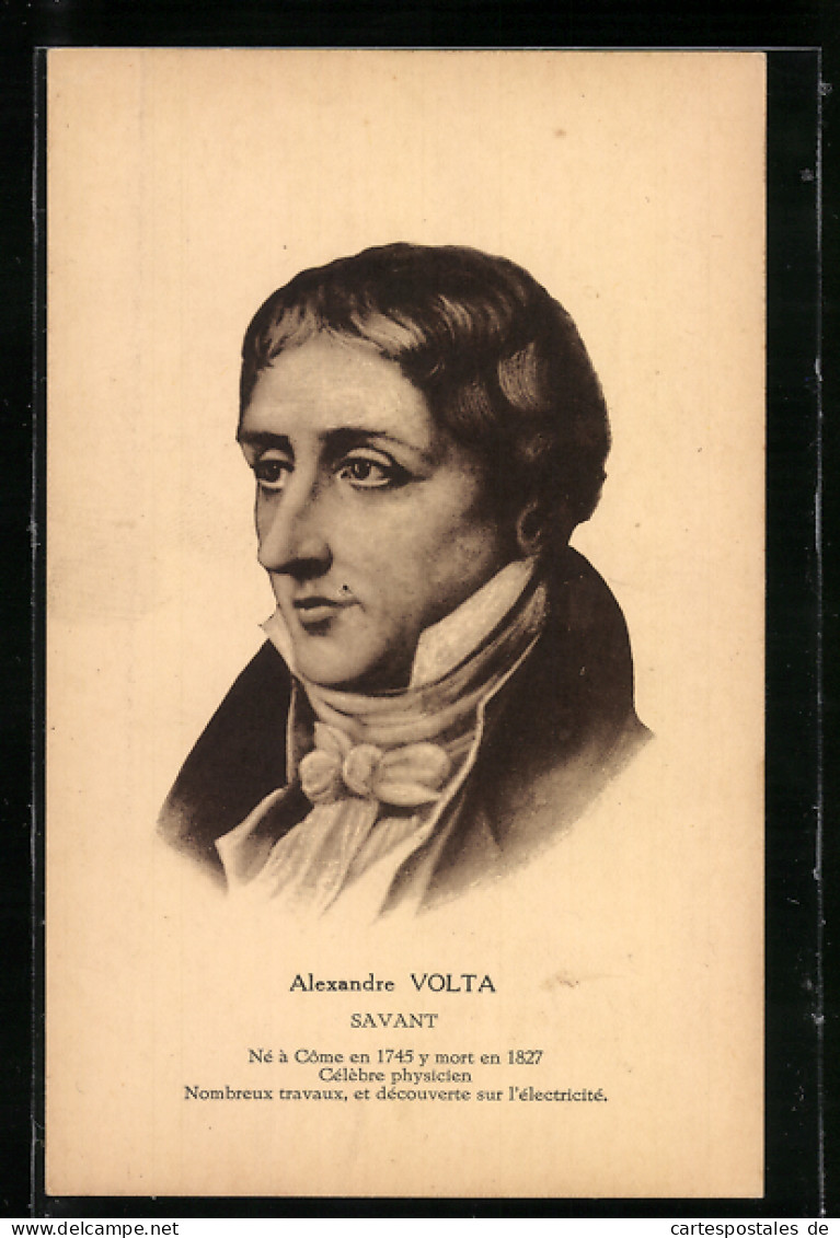 AK Alexandre Volta, Italienischer Physiker  - Personajes Históricos