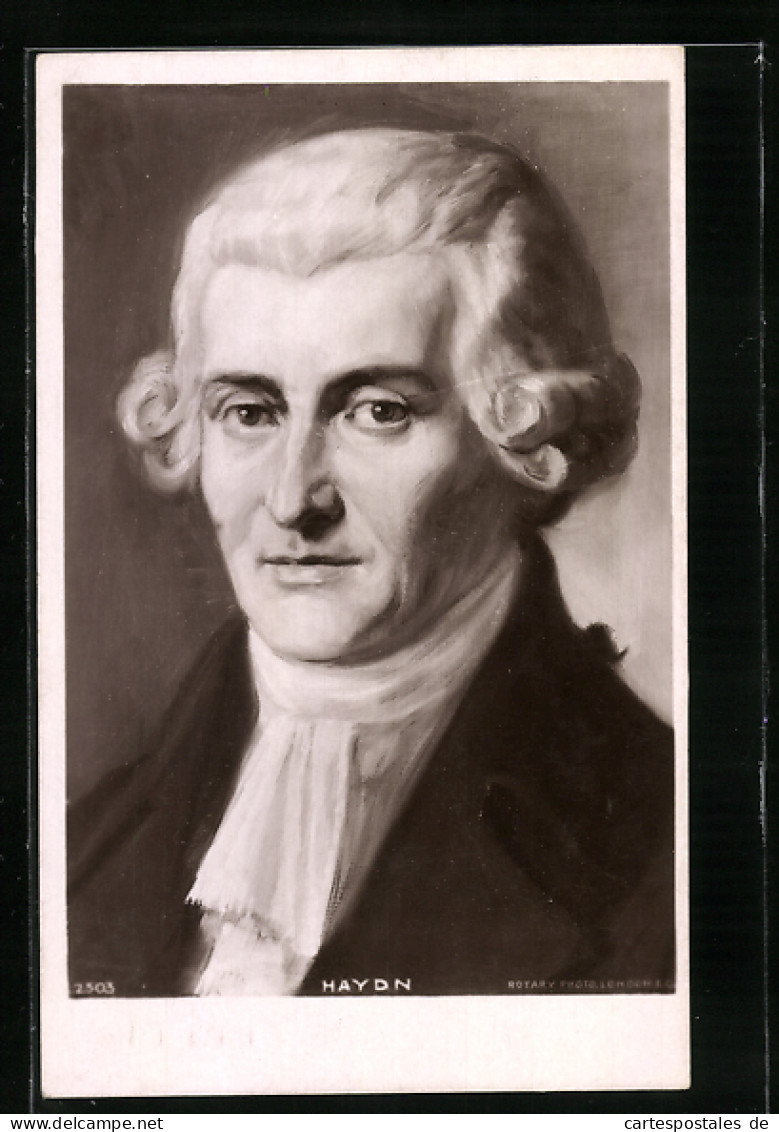 Künstler-AK Joseph Haydn, Portrait Mit Grauem Haar Und Halstuch  - Artiesten