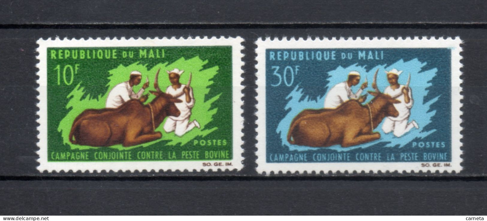 MALI  N° 98 + 99   NEUFS SANS CHARNIERE  COTE 2.00€    ELEVAGE  PESTE BOVINE  ANIMAUX - Mali (1959-...)