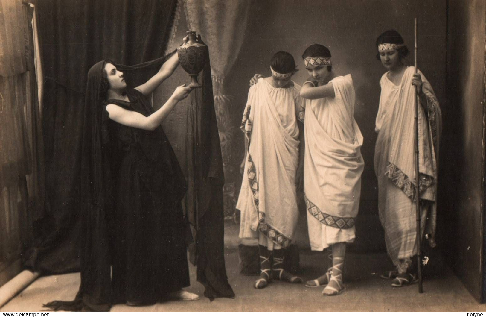 auch - 8 cartes photos - la fête du collège , avril 1923 - théâtre comédiens - cachet à sec photographe LAFONTAN
