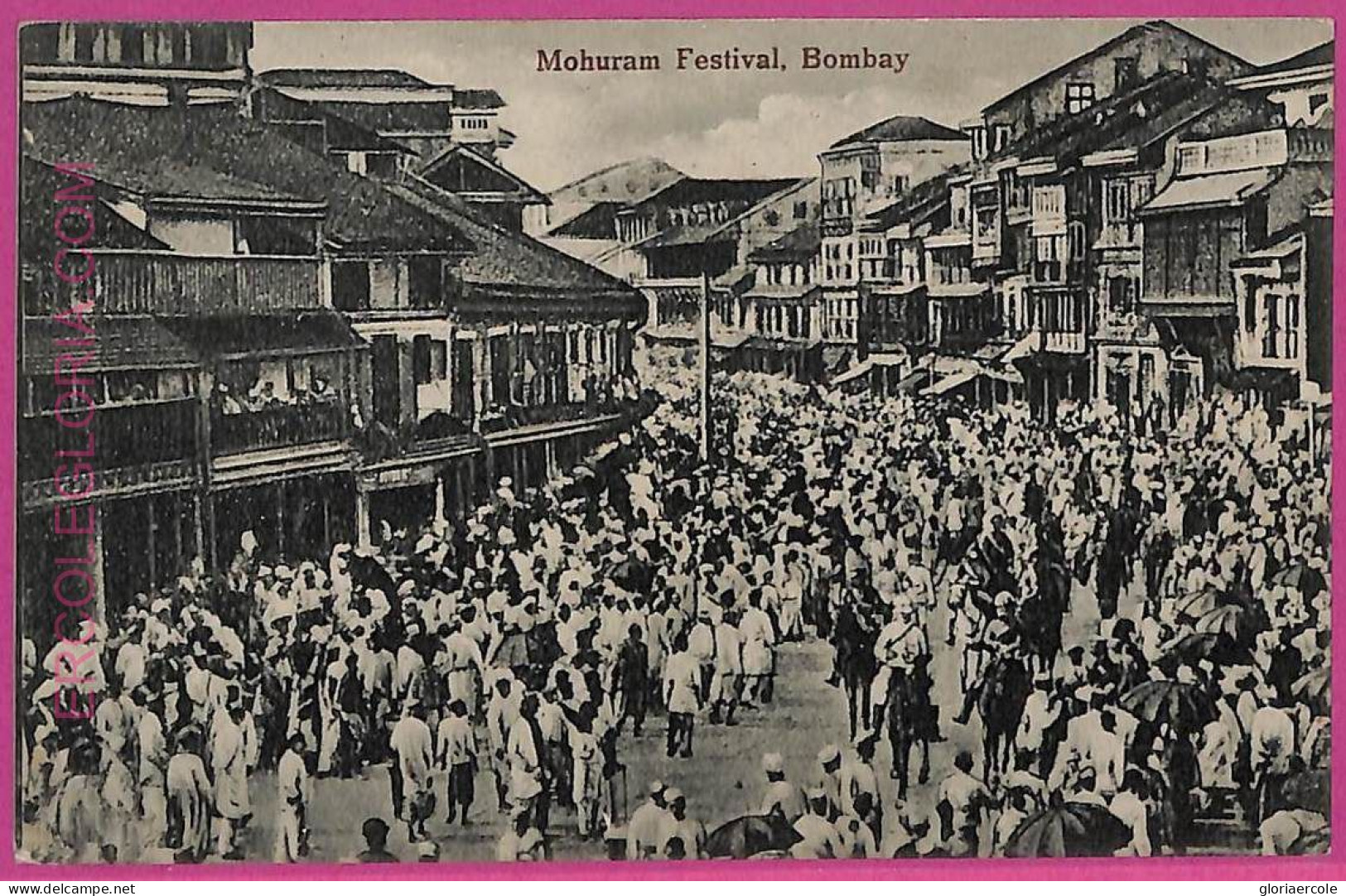 Ag3844  - INDIA - VINTAGE POSTCARD   -  Bombay - Mohuram Festival - Inde