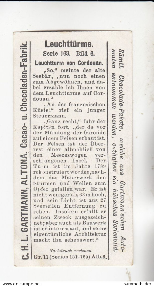 Gartmann  Leuchttürme Leuchtturm Von Cordouan Frankreich    Serie 163 #6 Von 1906 - Other & Unclassified