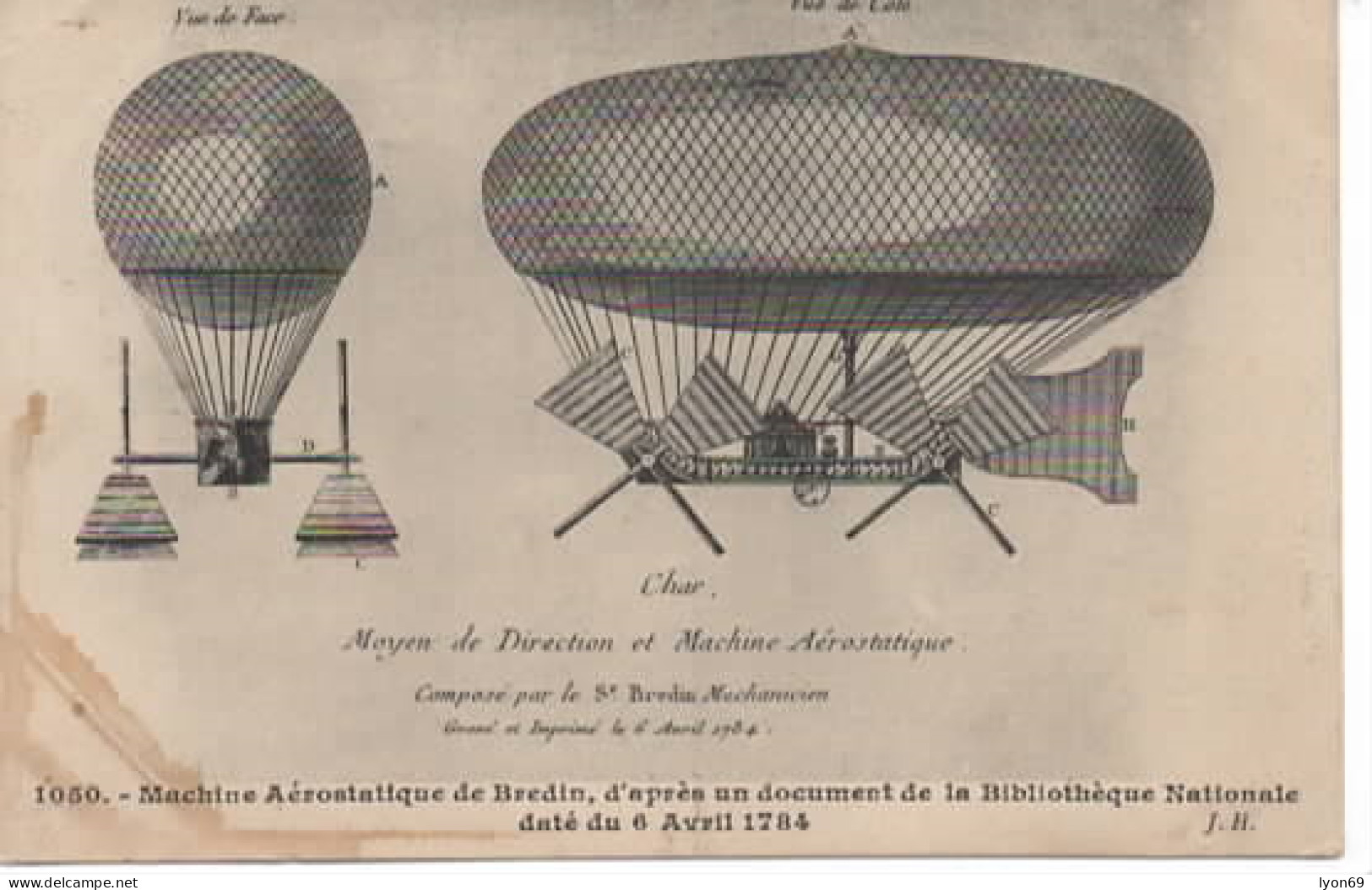 MHNE AEROSTATIQUE  DE BATEDIN  APRES DOCUMENT  DE LA BNF - Dirigeables