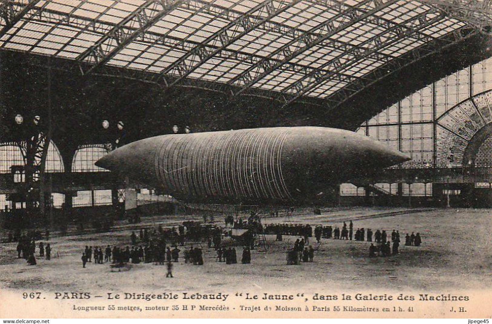 CPA - PARIS - Le Dirigeable Lebaudy "Le Jaune" Dans La Galerie Des Machines - Zeppeline