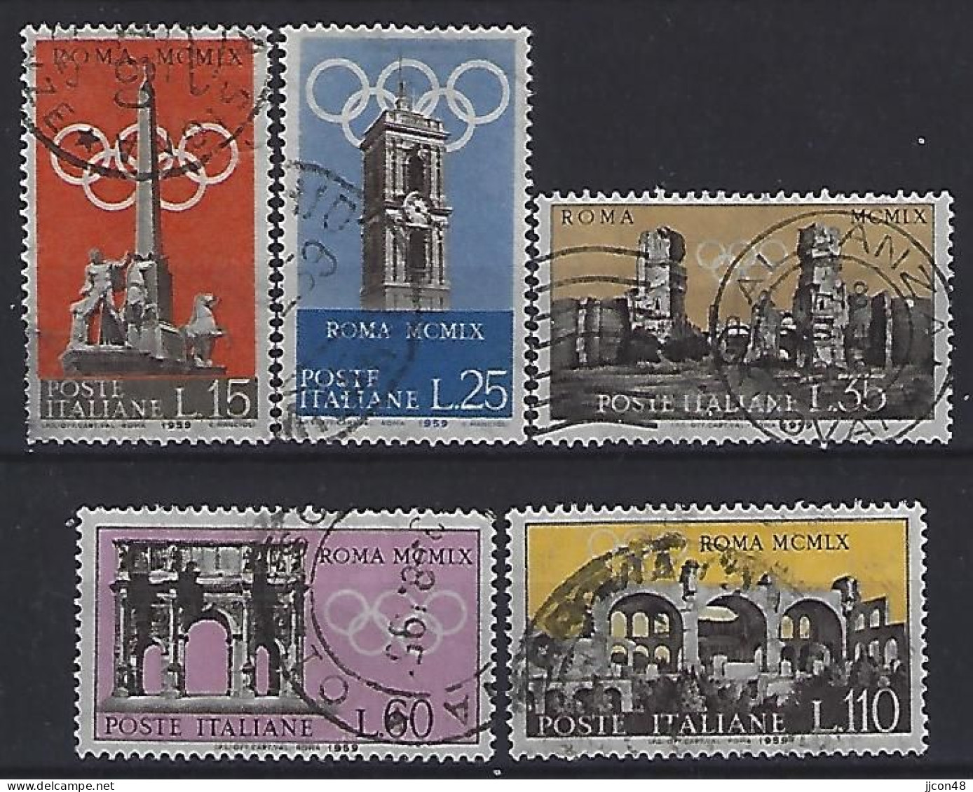 Italy 1959  Olympische Sommerspiele 1960 Rom  (o) Mi.1039-1043 - 1946-60: Usati