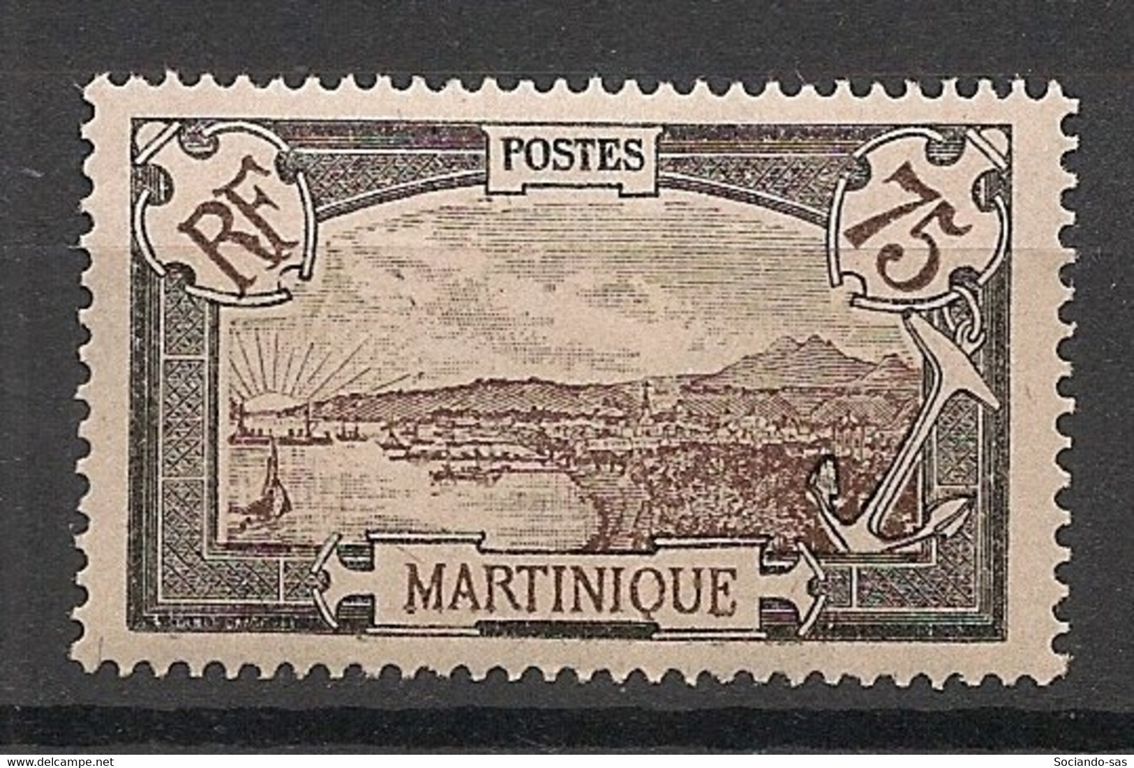 MARTINIQUE - 1908-18 - N°YT. 74 - Fort De France 75c - Neuf Luxe ** / MNH / Postfrisch - Neufs