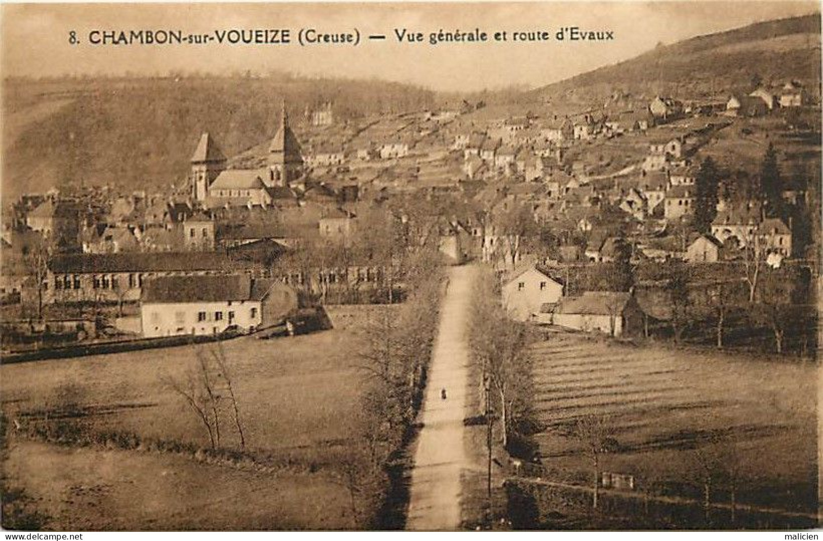 - Creuse -ref-A578- Chambon Sur Voueize - Vue Generale Et Route D Evaux - - Chambon Sur Voueize