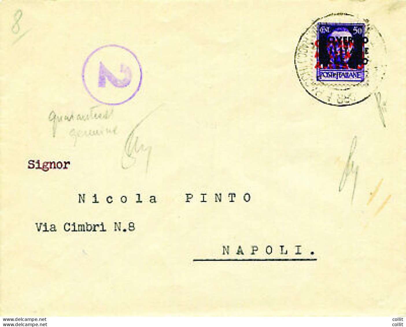 Napoli Occ. Alleata - Cent. 50 Doppia Soprastampa - Local And Autonomous Issues