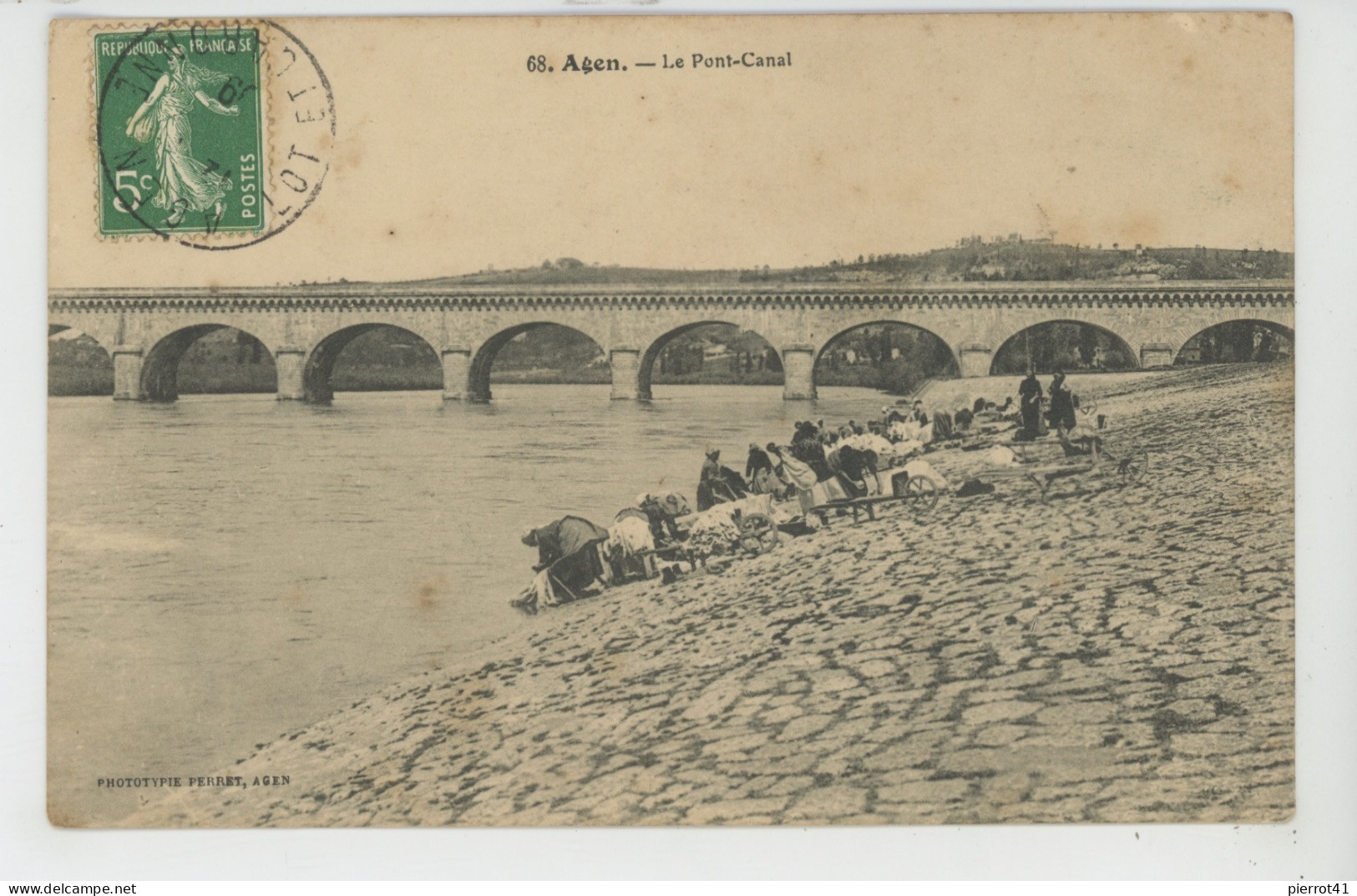 AGEN - Le Pont Canal (lavandières) - Agen