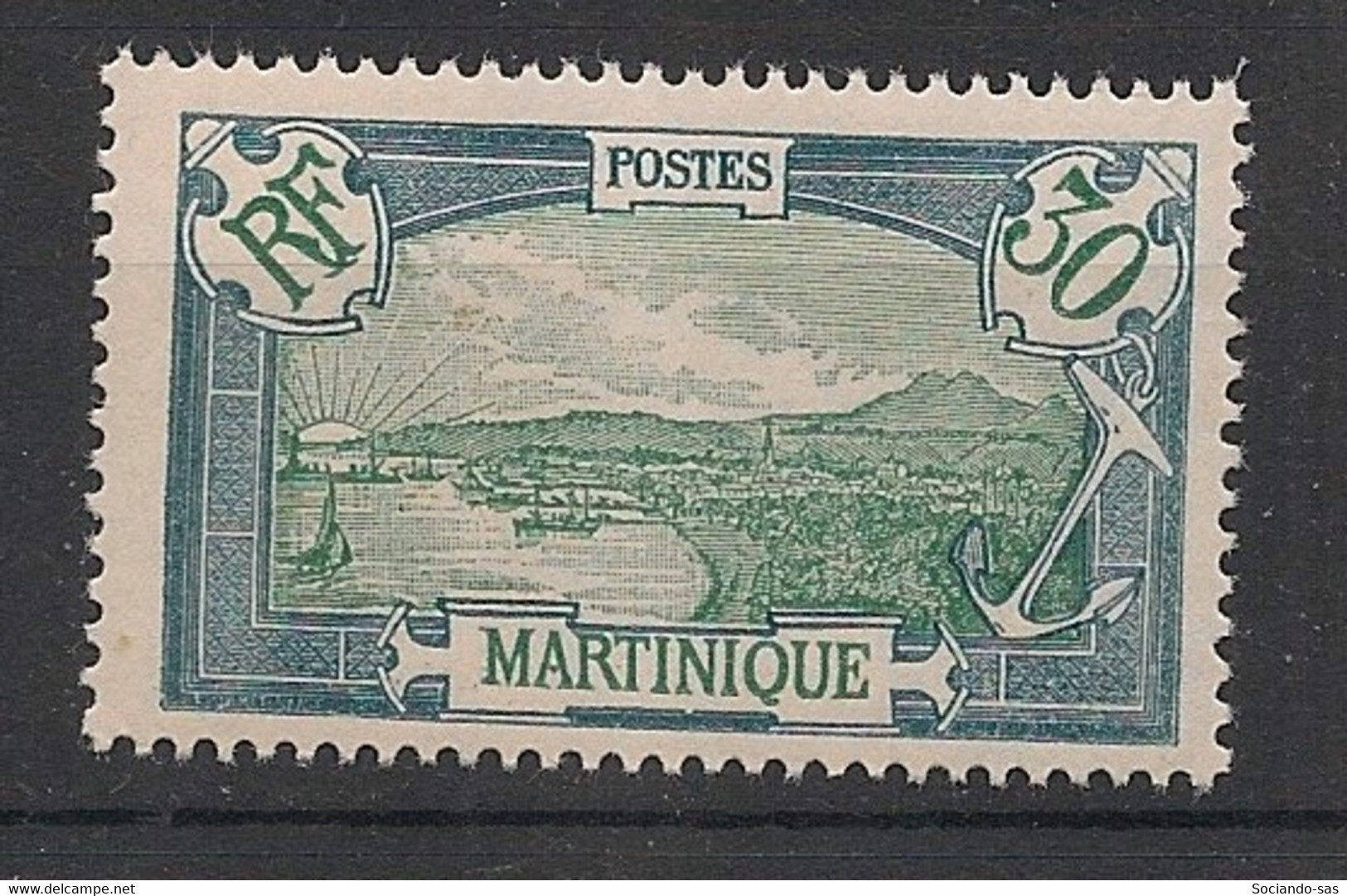 MARTINIQUE - 1927 - N°YT. 121 - Fort De France 30c Vert - Neuf Luxe ** / MNH / Postfrisch - Unused Stamps