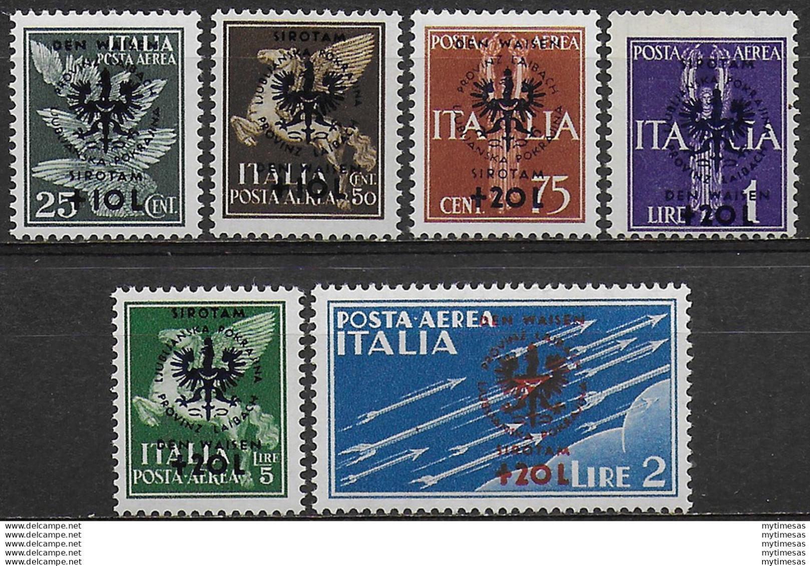 1944 Lubiana Occupazione Tedesca Pro Orfani MNH Sass. N. 26/31 - Other & Unclassified