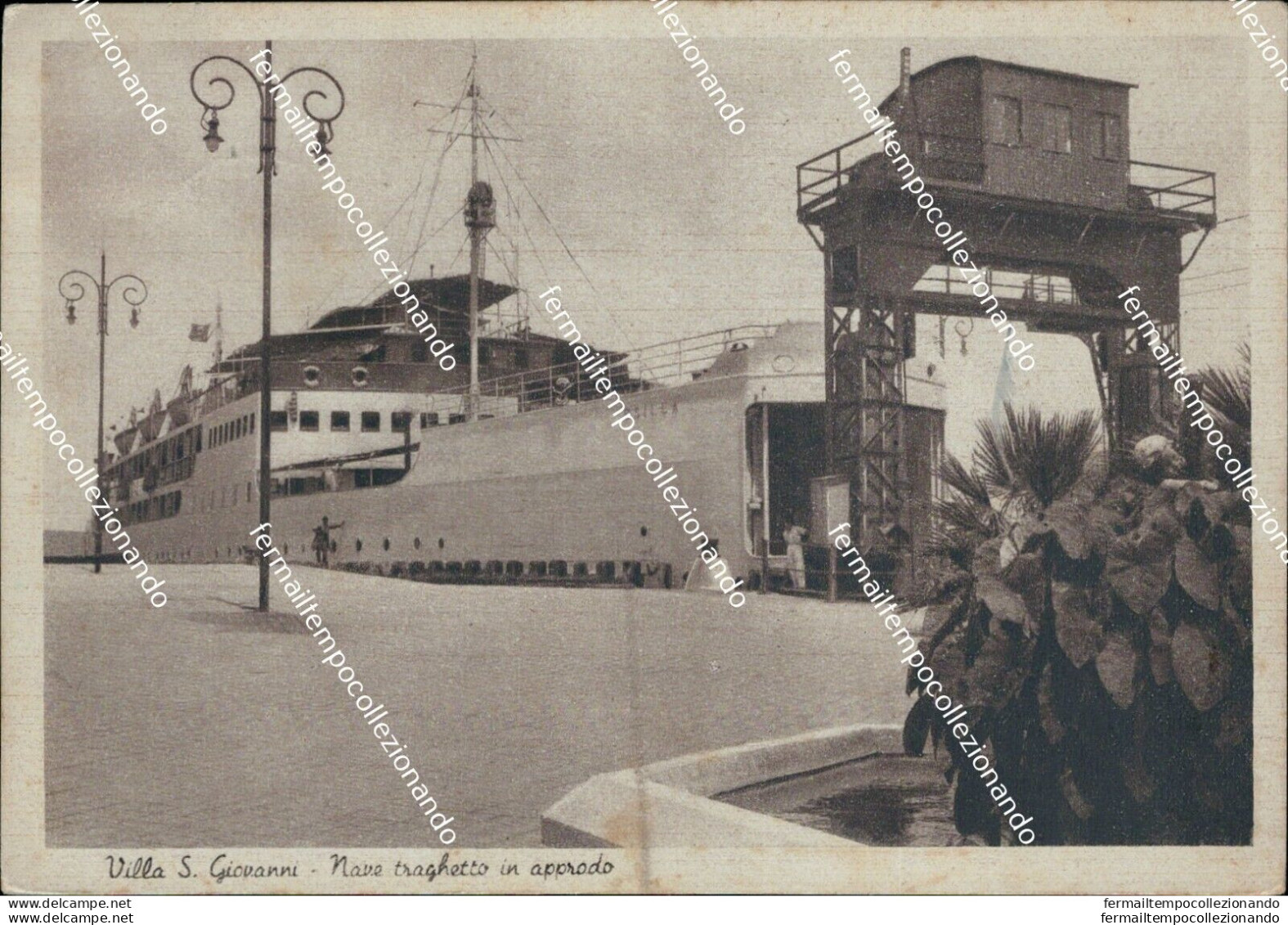 Bh435 Cartolina  Villa S.giovanni Nave Traghetto In Approdo Reggio Calabria - Reggio Calabria