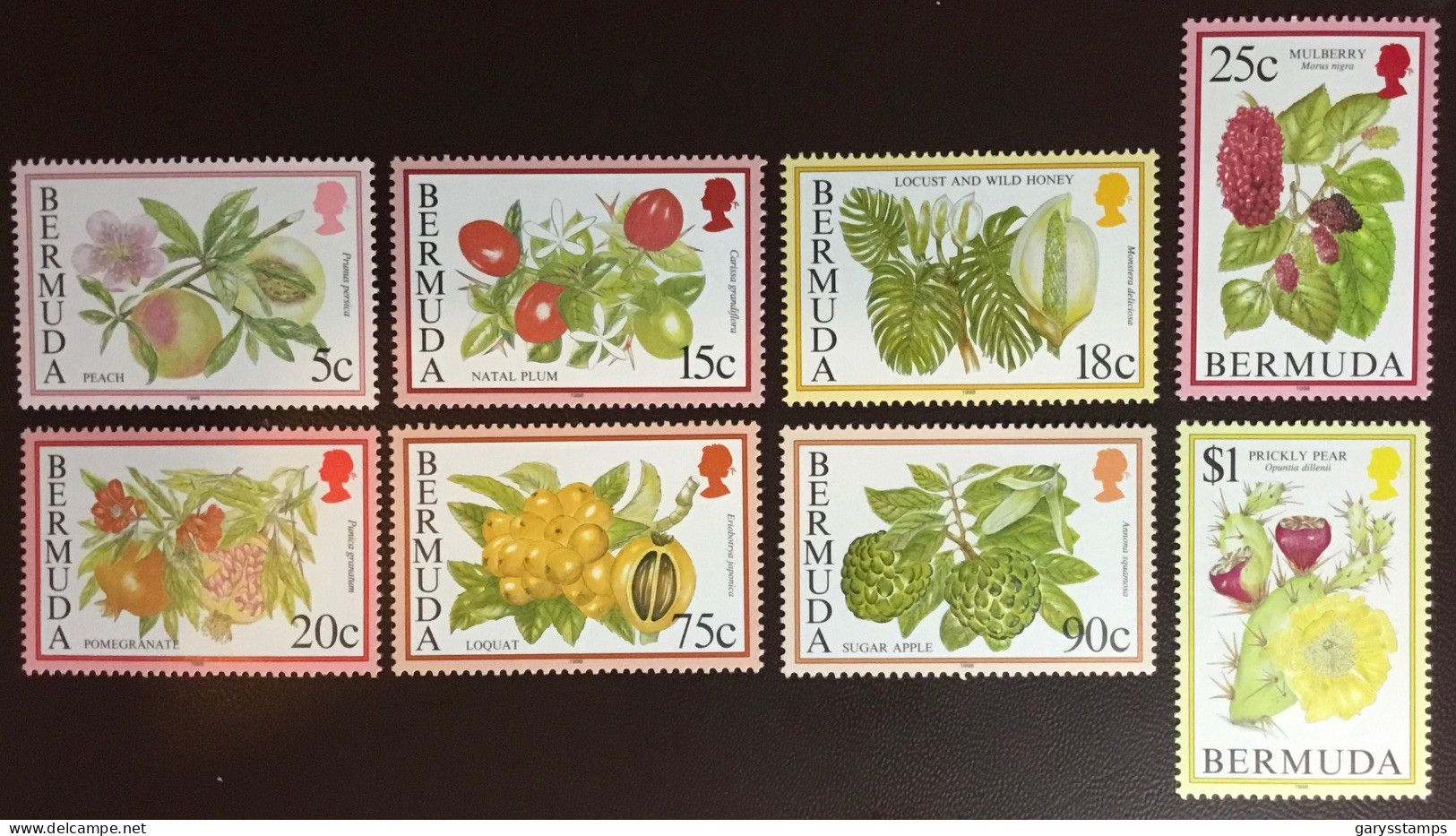 Bermuda 1998 Flowering Fruits Definitives Imprint Date Set MNH - Frutta
